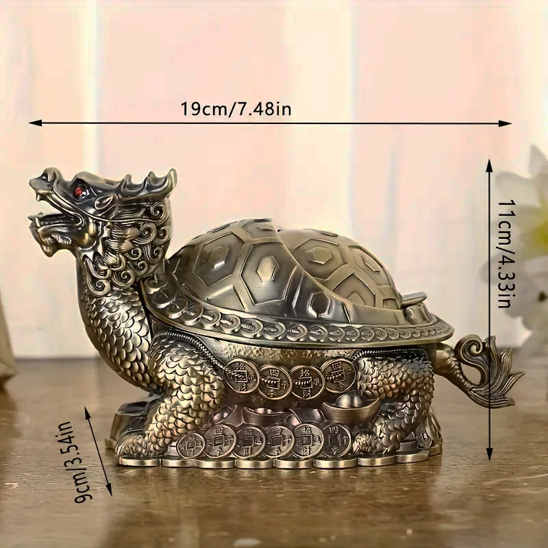 Stylový luxusní POPELNÍK z cínové slitiny s motivem DRAKA