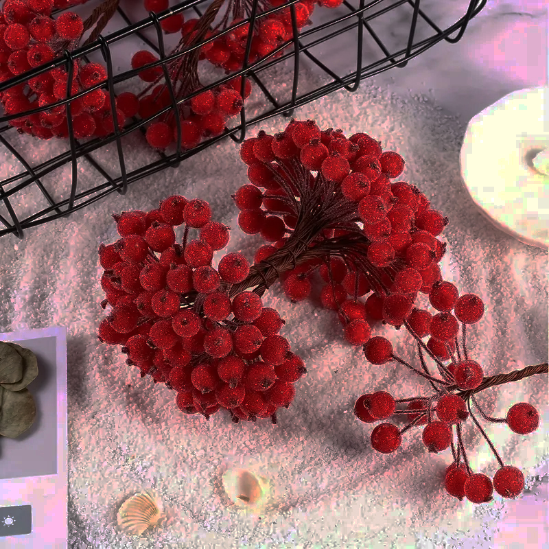 Dekorace Červené umělé BOBULOVÉ STVOLY