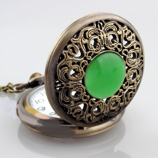 Unikátní RETRO BRONZOVÉ HODINKY s KAMENEM