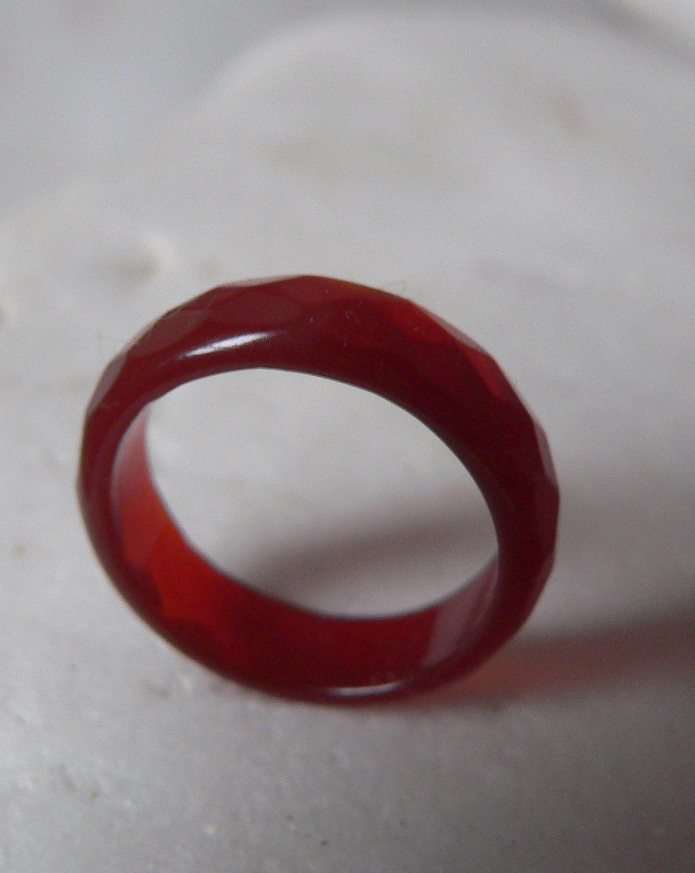 PRSTEN RED BRAZIL NATURAL AGATE