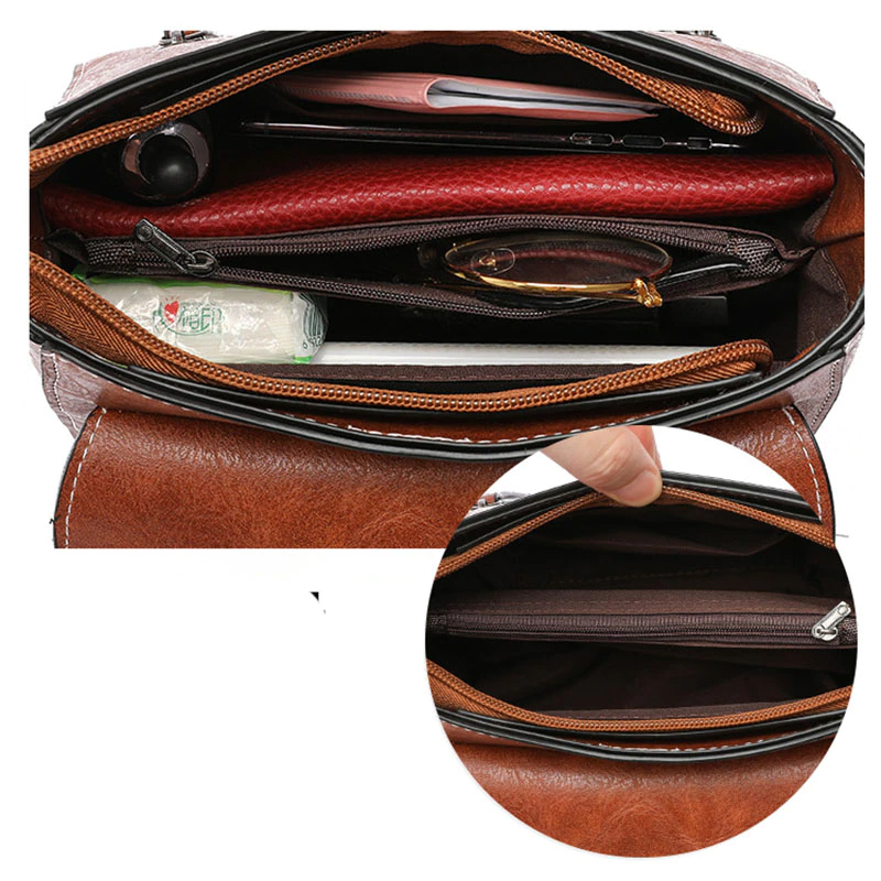 VINTAGE PU KOŽENÁ DÁMSKÁ KABELKA