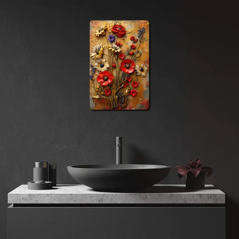 Vintage Plechová CEDULE s Motivem SEDMIKRÁSKY