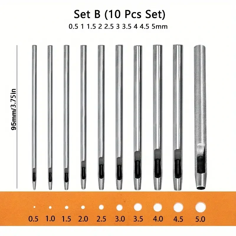 Sada 10 ks DĚROVAČŮ do KŮŽE apod