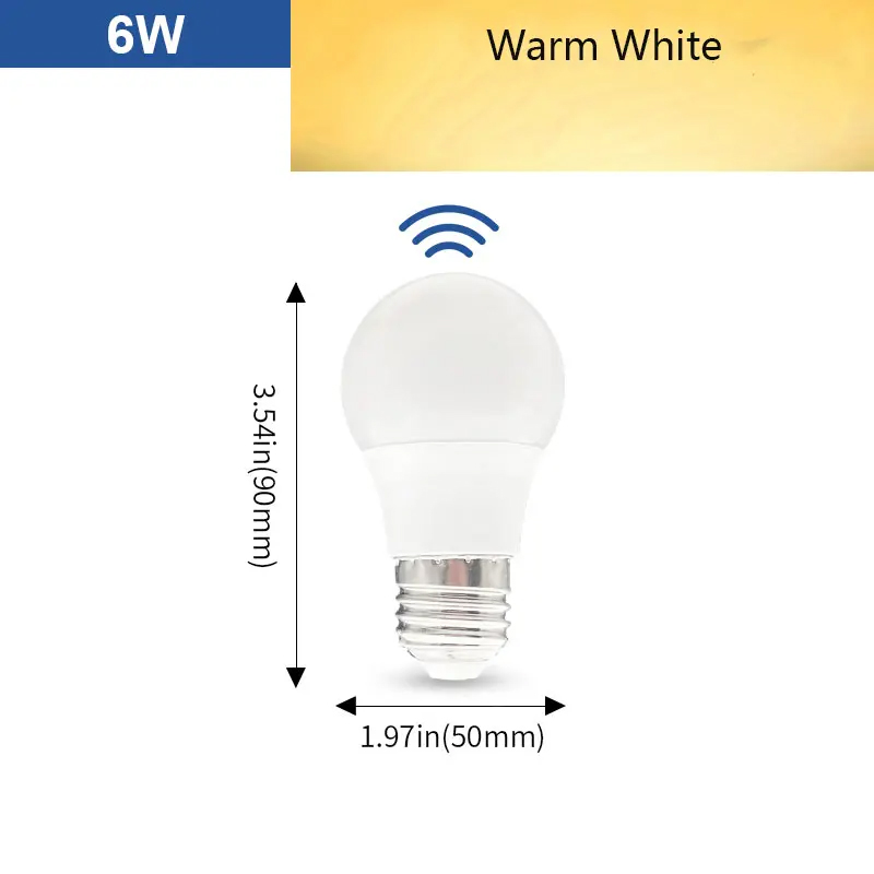 Úsporná LED ŽÁROVKA s POHYBOVÝM SENZOREM 220V/6W