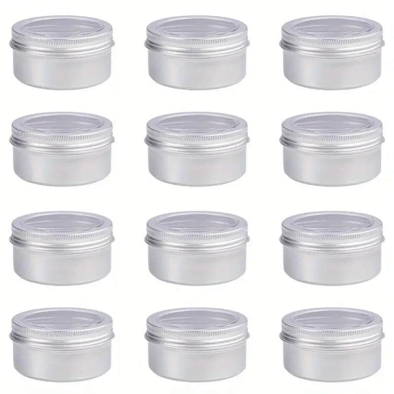 Hliníková Plechová KRABIČKA se šroubovacím PRŮHLEDNÝM VÍKEM