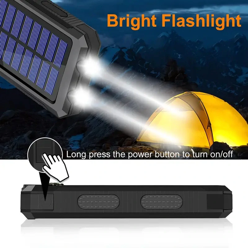 Vysokokapacitní SOLÁRNÍ POWER BANKA Kapacita: 8000mAh