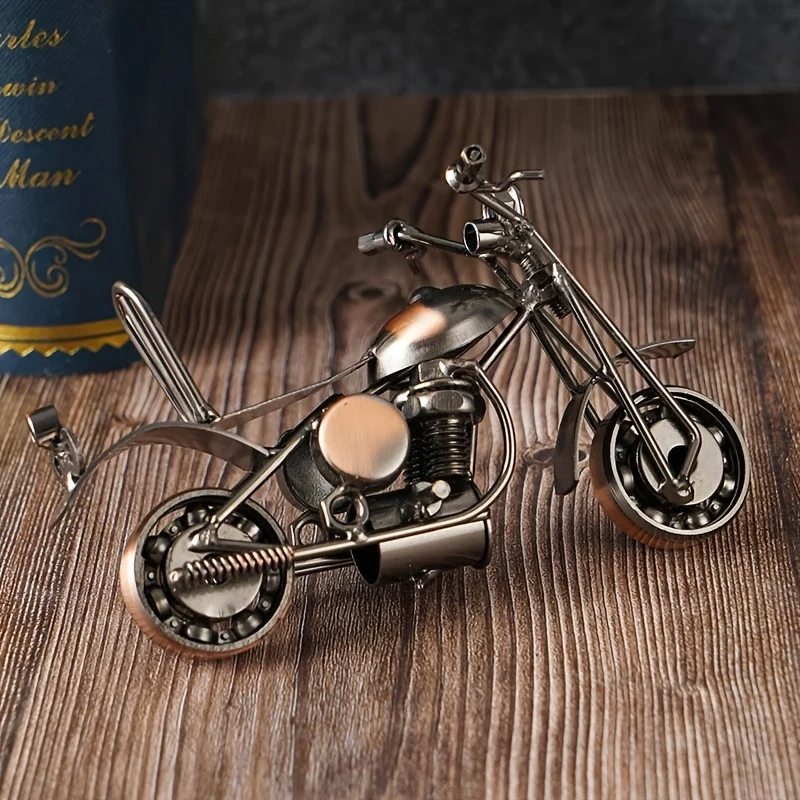 Vintage kovová motocyklová sběratelská figurka MOTORKA