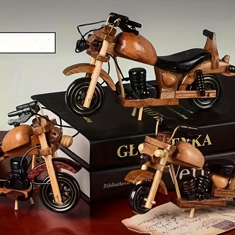 Unikátní vintage dřevěný MODEL MOTOCYKLU