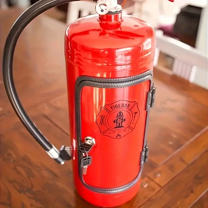 DRŽÁK na LÁHEV ve tvaru HASICÍHO PŘÍSTROJE pro uhašení žízně