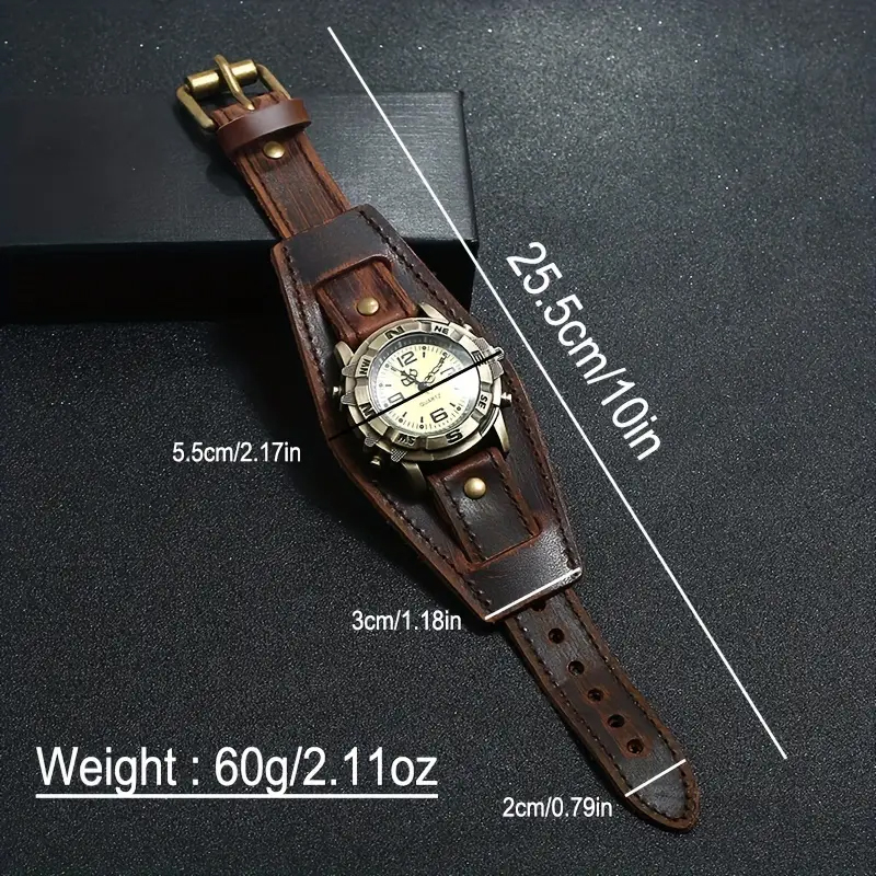 Punkové Retro styloví HODINKY z EKO Kůže