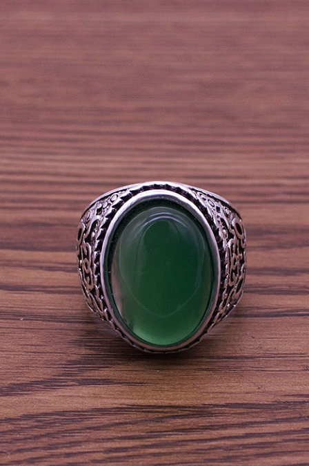 PRSTEN TIBETSKÝ ZELENÝ KÁMEN