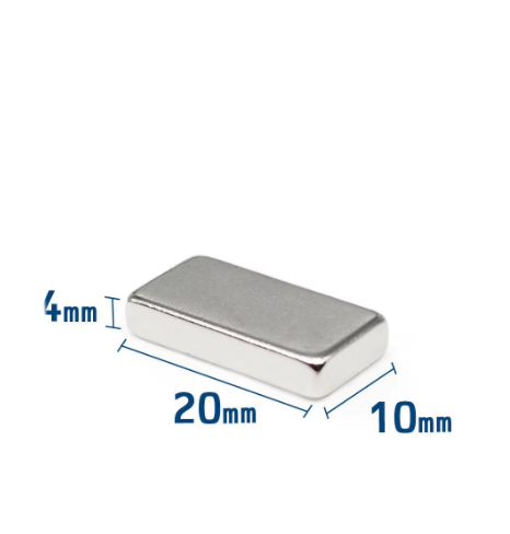 MAGNET PLOCHÝ NEODYMOVÝ 20x10x4