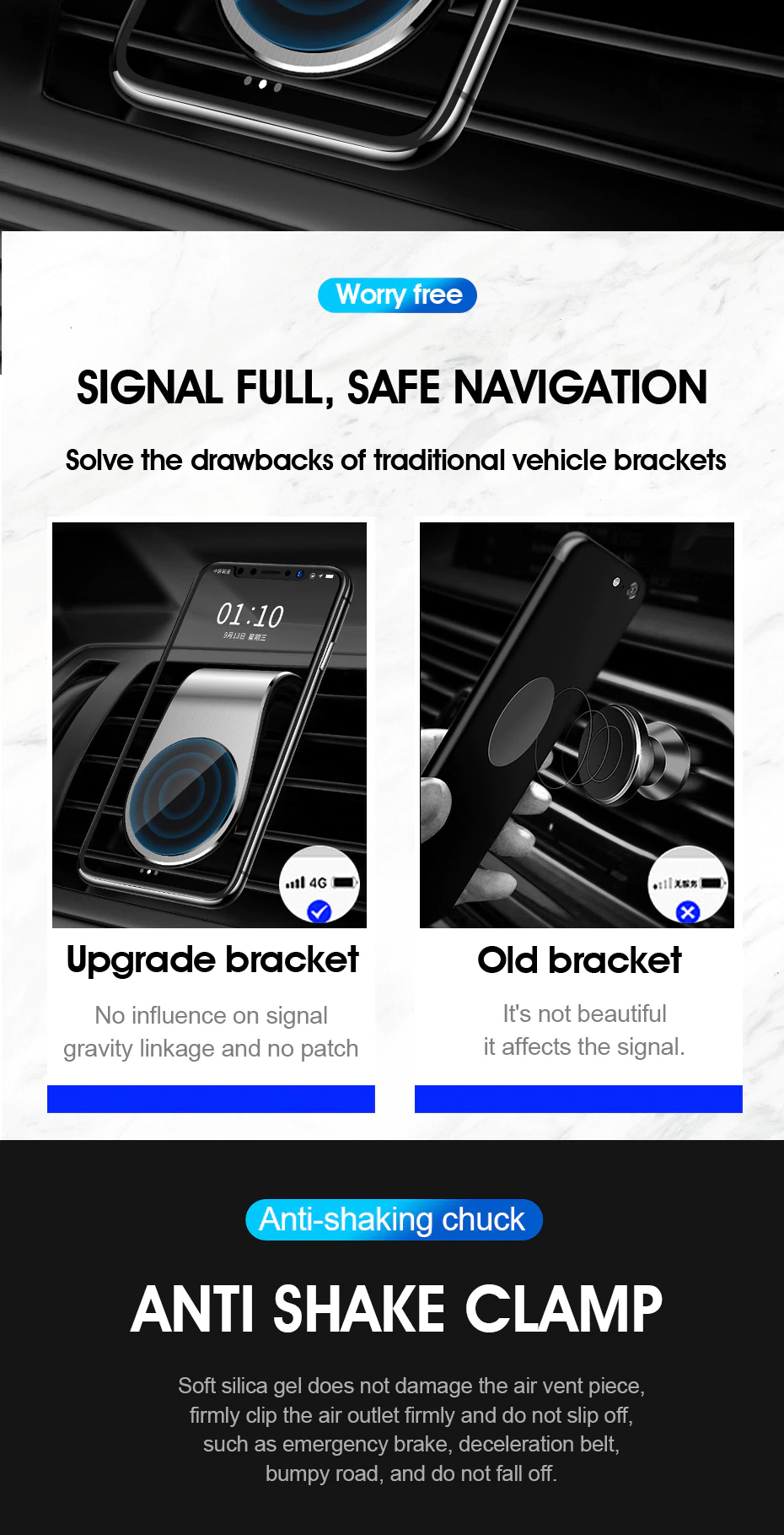 MAGNETICKÝ DRŽÁK do AUTA na MOBILNÍ TELEFONY