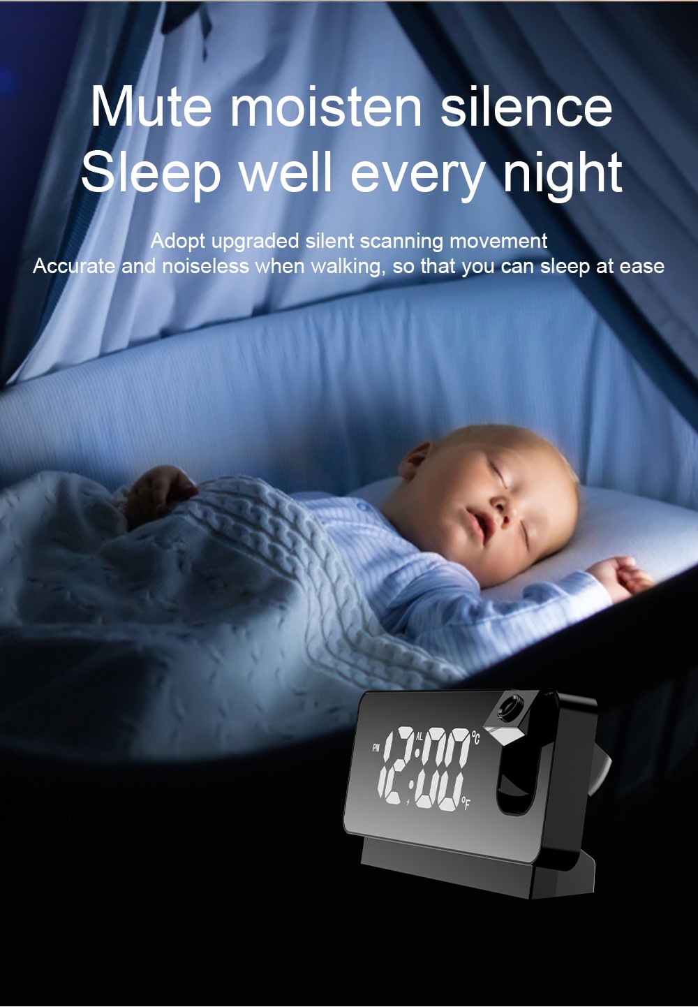 LED digitální ELEKTRONICKÝ BUDÍK-PROJEKCE NA STROP