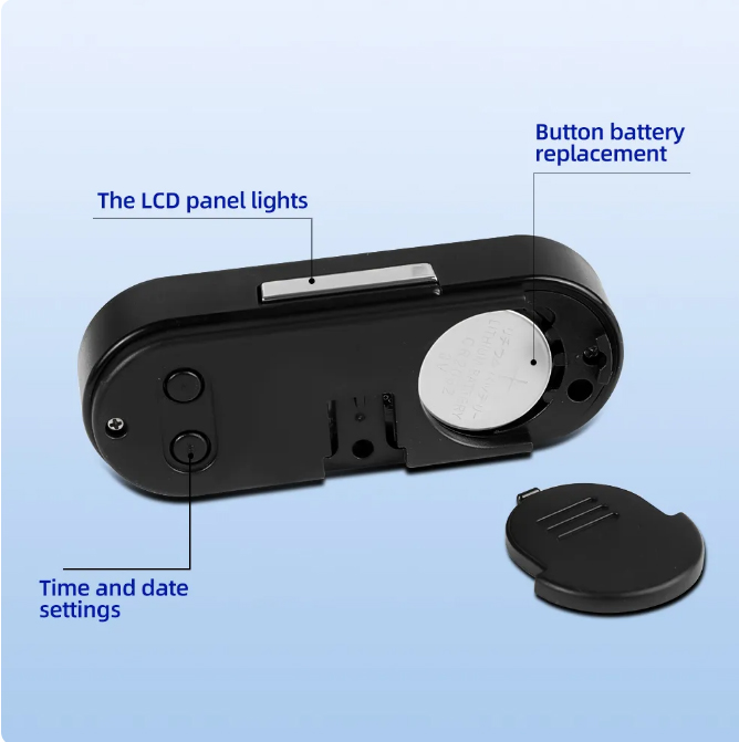 Mini elektronické HODINKY+TEPLOMĚR do AUTA apod