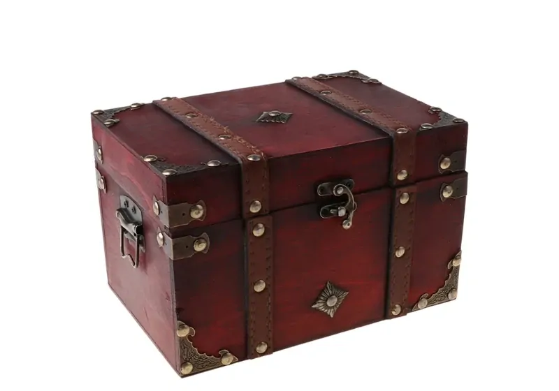 TRUHLA-KRABIČKA DŘEVĚNÁ na DOKLADY,ŠPERKY apod.-VINTAGE