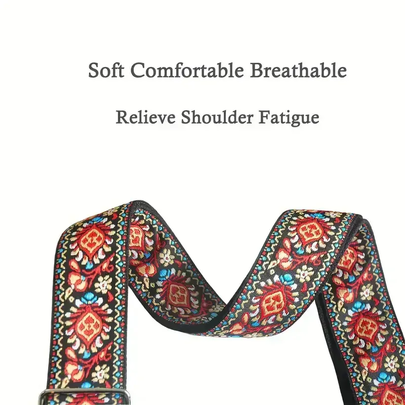 Kytarový POPRUH Vintage vyšívaný bavlněný kytarový popruh