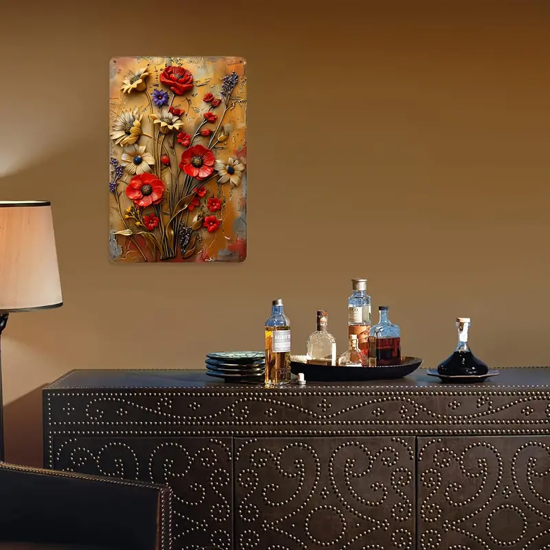 Vintage Plechová CEDULE s Motivem SEDMIKRÁSKY