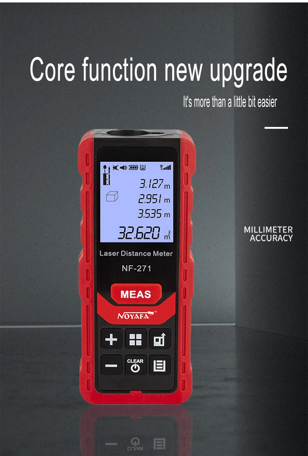 PŘESMÝ LASEROVÝ MĚŘIČ NF-271 - do 40m 