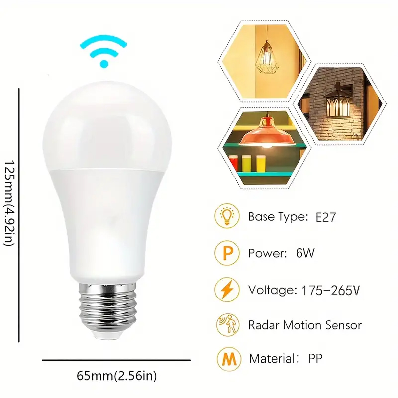 Úsporná LED ŽÁROVKA s POHYBOVÝM SENZOREM 220V/6W