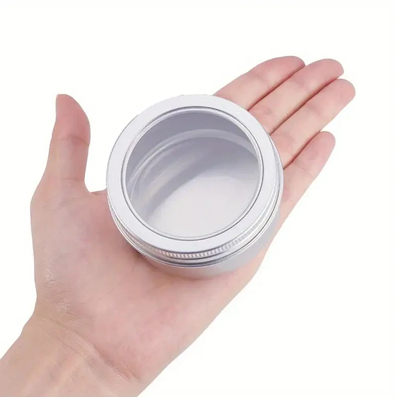 Hliníková Plechová KRABIČKA se šroubovacím PRŮHLEDNÝM VÍKEM