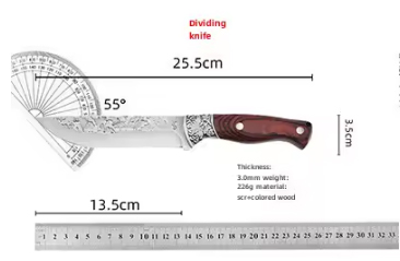 Ručně kovaný stylový	 LOVECKÝ NŮŽ	 Umělecké provedení.	