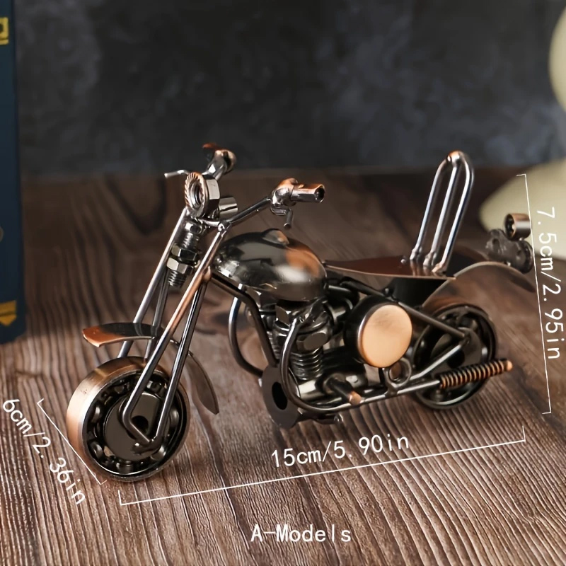 Vintage kovová motocyklová sběratelská figurka MOTORKA