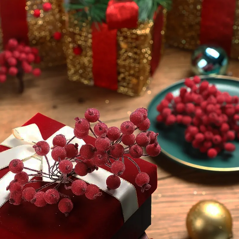 Dekorace Červené umělé BOBULOVÉ STVOLY