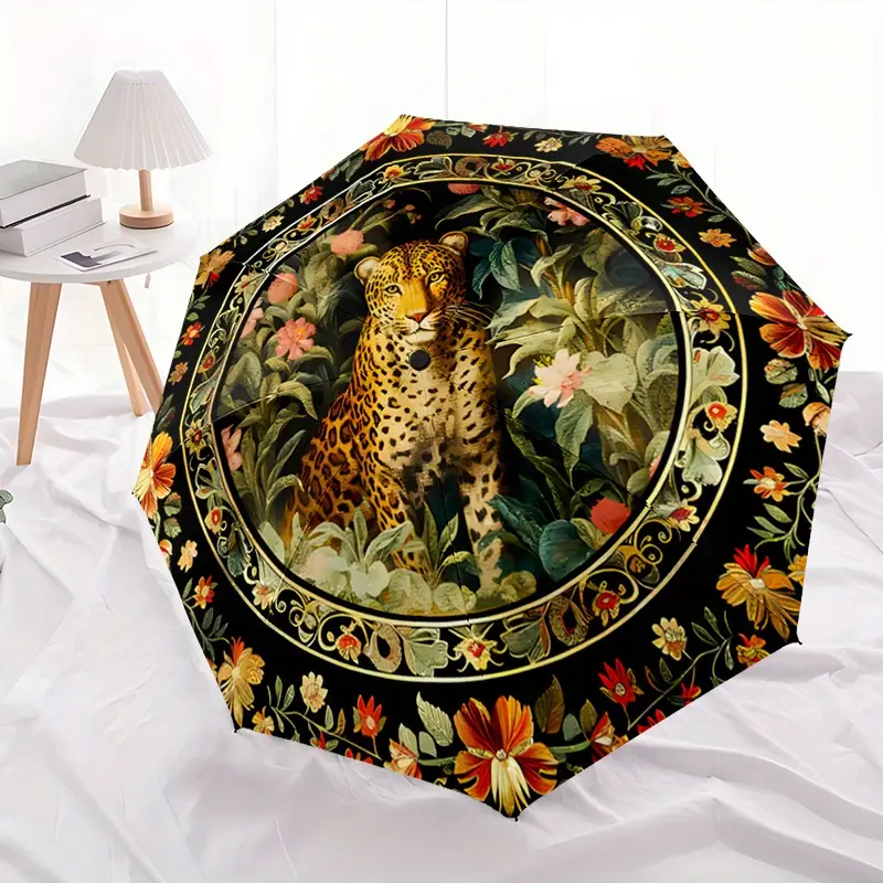 Vintage květinový Leopardí DEŠTNÍK