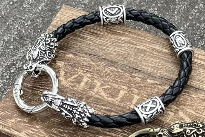 KOŽENÝ PÁNSKÝ NÁRAMEK-DRAK