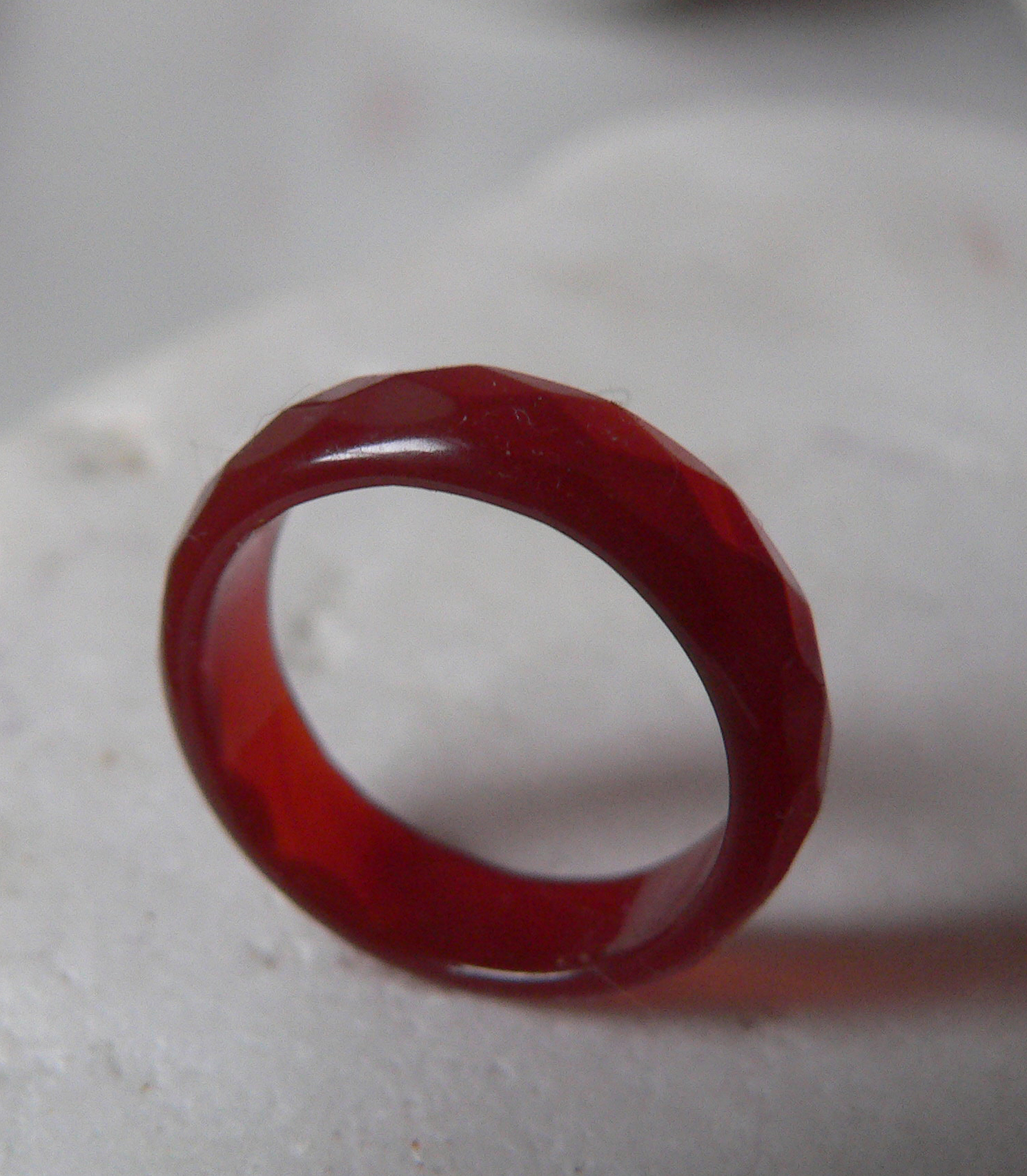 PRSTEN RED BRAZIL NATURAL AGATE