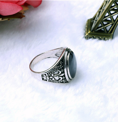 PRSTEN PÁNSKÝ-KÁMEN-ONYXOVÁ BARVA