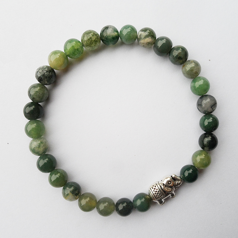 PŘÍRODNÍ MECHOVÝ ACHAT SE SLONEM