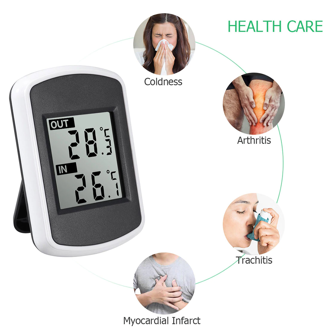 BEZDRÁTOVÝ ELEKTRONIC DIGITÁLNÍ TEPLOMĚR