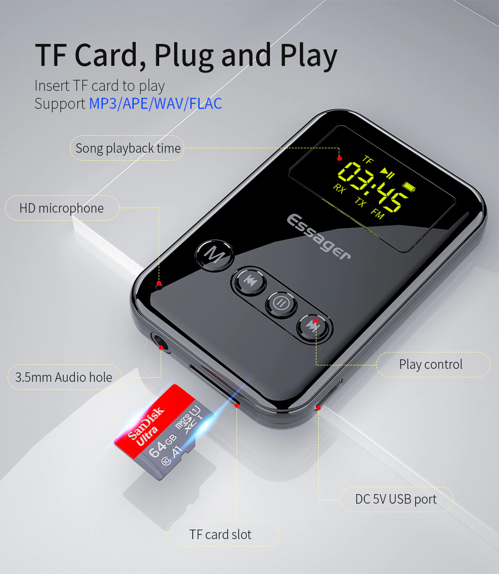 DIGITÁLNÍ BLUETOOTH ADAPTÉR LCD DISPLAY