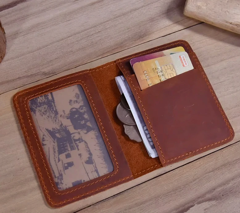 Ručně vyrobené kožené POUZDRO na KARTY,OBČANKU,ŘIDIČÁK