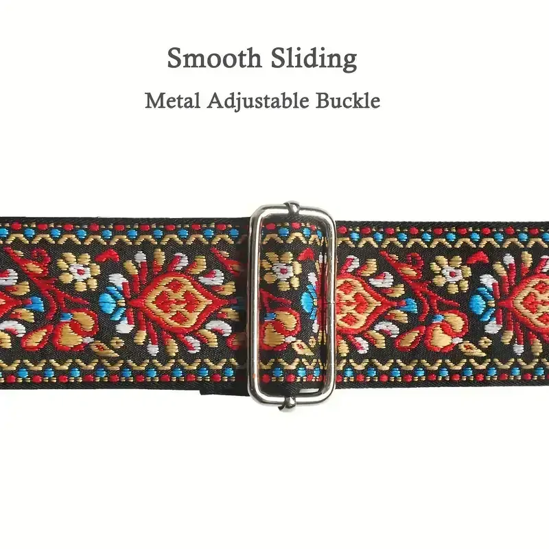 Kytarový POPRUH Vintage vyšívaný bavlněný kytarový popruh