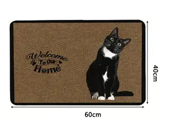 KVALITNÍ PODLOŽKA ROHOŽKA před DVEŘE - ČERNÁ KOČKA