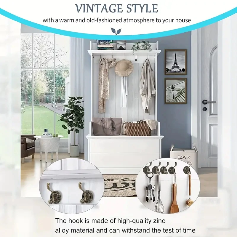 Kovový Vintage HÁČEK v antickém bronzovém provedení