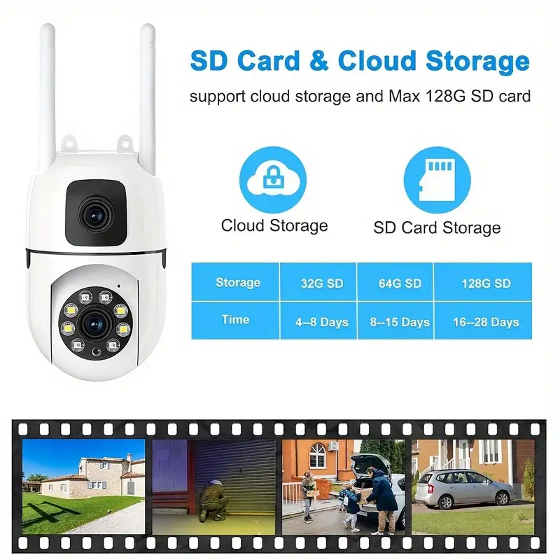 BEZPEČNOSTNÍ KAMERA s WiFi DVOJITÁ ČOČKA 4MP