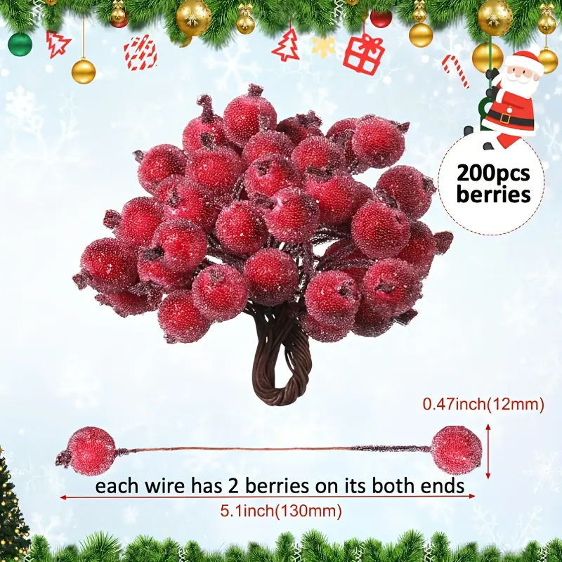 Dekorace Červené umělé BOBULOVÉ STVOLY