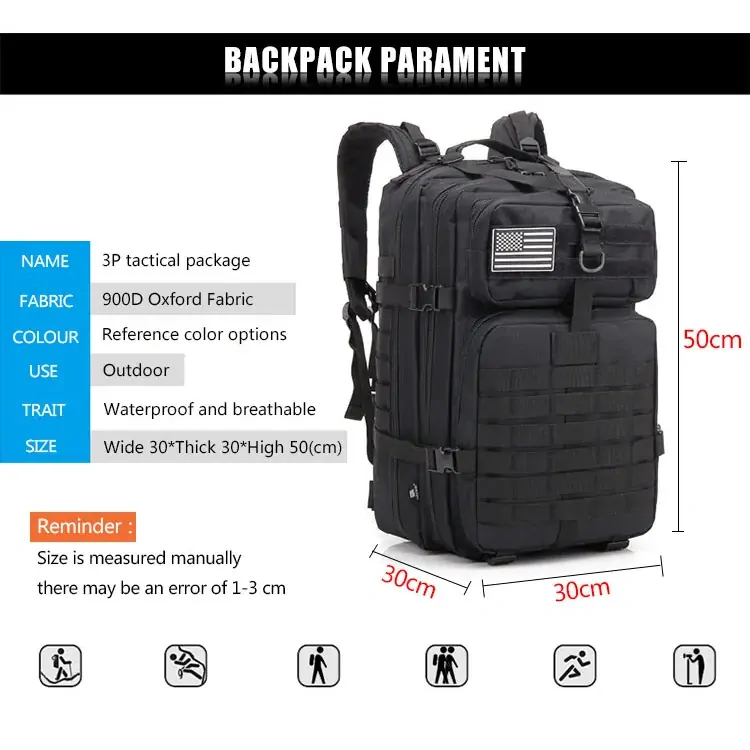 TAKTICKÝ VODOTĚSNÝ BATOH 50 litrů