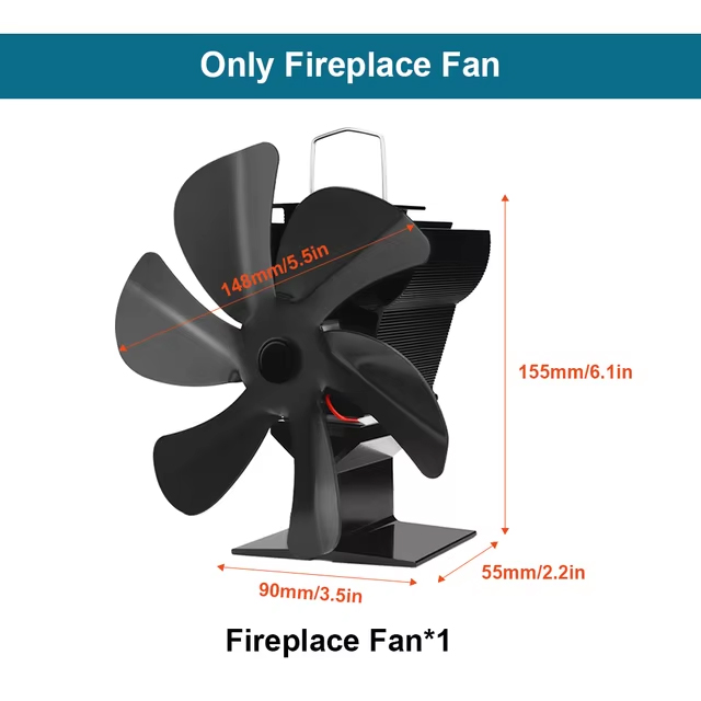 EKO 6lopatkový VENTILÁTOR pro KRBOVÁ KAMNA
