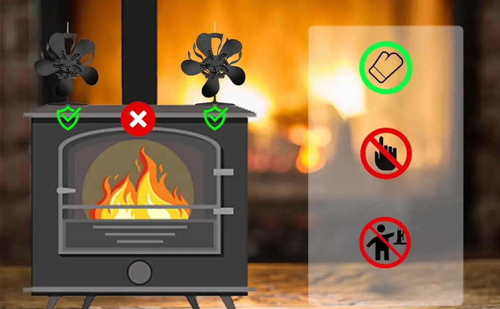 Lopatkový krbový VENTILÁTOR PRO ÚČINNĚJŠÍ TOPENÍ