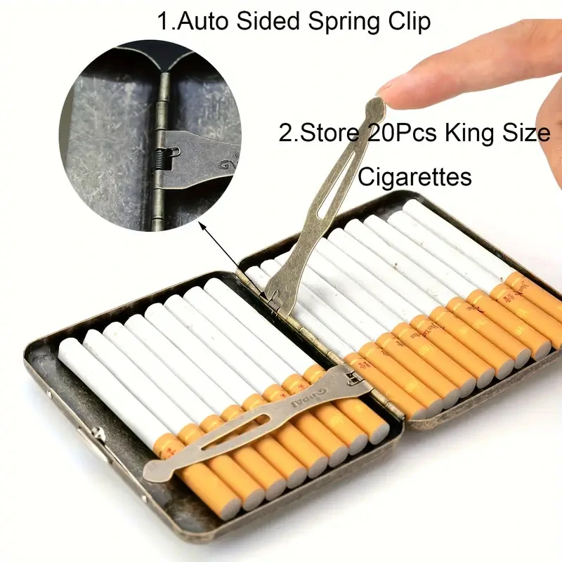 TABATĚRKA Vintage kovová luxusní RETRO KRABIČKA NA CIGARETY
