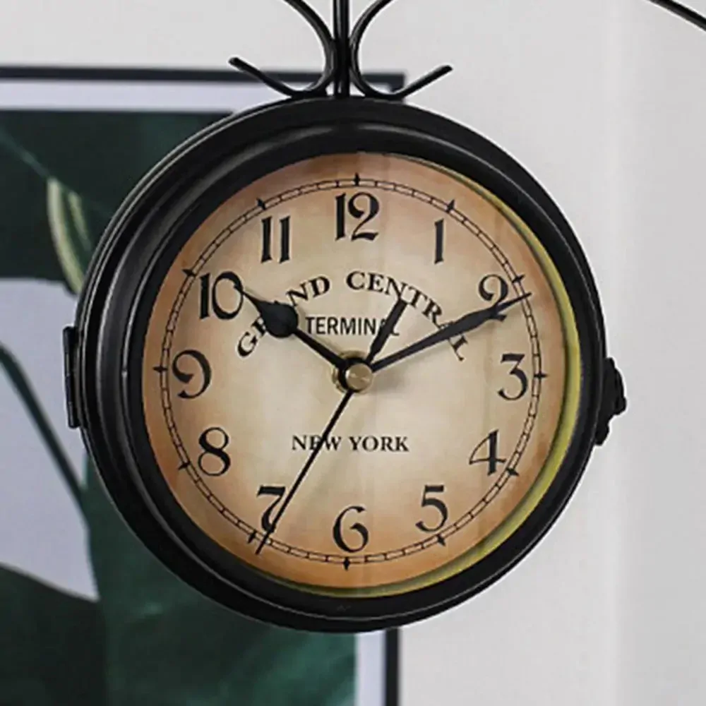 Stylové oboustranné HODINY S vintage držákem