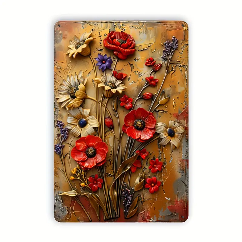 Vintage Plechová CEDULE s Motivem SEDMIKRÁSKY