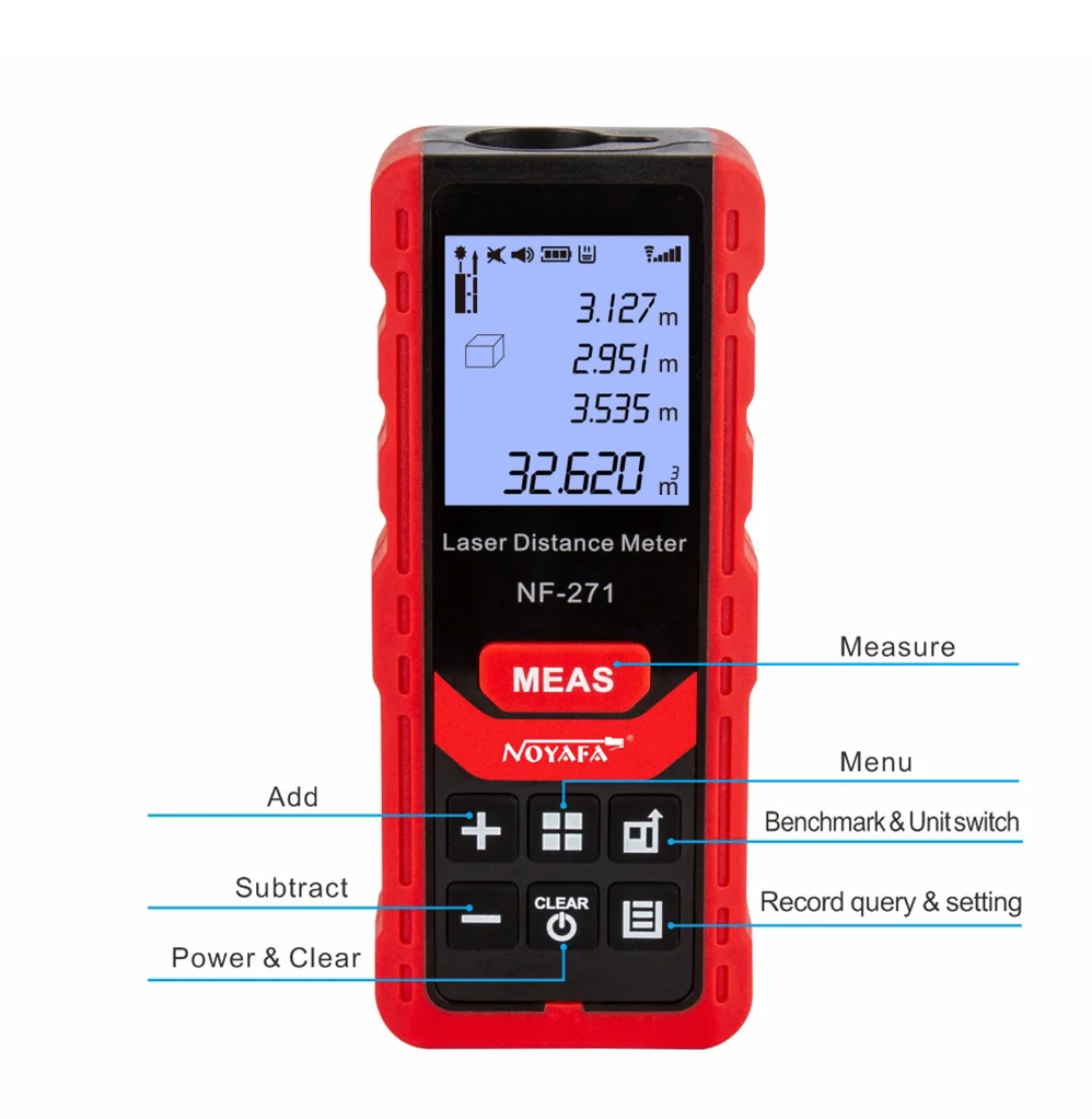 PŘESMÝ LASEROVÝ MĚŘIČ NF-271 - do 40m 