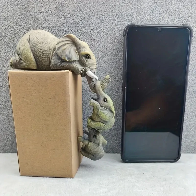 3 kusy Dekorace Roztomilá RODINA SLONŮ