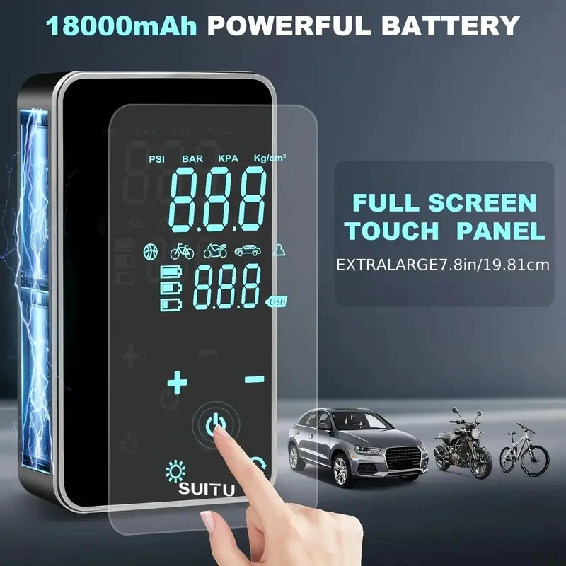 Přenosný AKU KOMPRESOR Kompresor pro auta,kola, motocykly